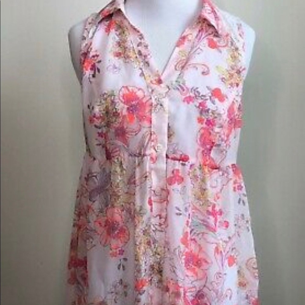 Bright Hawaiian Sleeveless Light Weight Blouse
